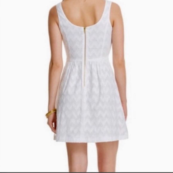 Vineyard Vines 🌸 White Chevron Jacquard Dress • size 4 - Picture 2 of 13